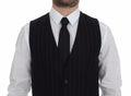 Chaleco de vestir Dolce & Gabbana elegante, negro a rayas, de botonadura sencilla