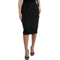 Dolce & Gabbana Black Crystal-Embellished Runway Skirt