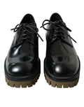 Dolce & Gabbana Elegant Black Leather Derby Dress Shoes