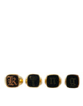 Anillo Dolce & Gabbana de latón dorado KING con esmalte, juego de 4