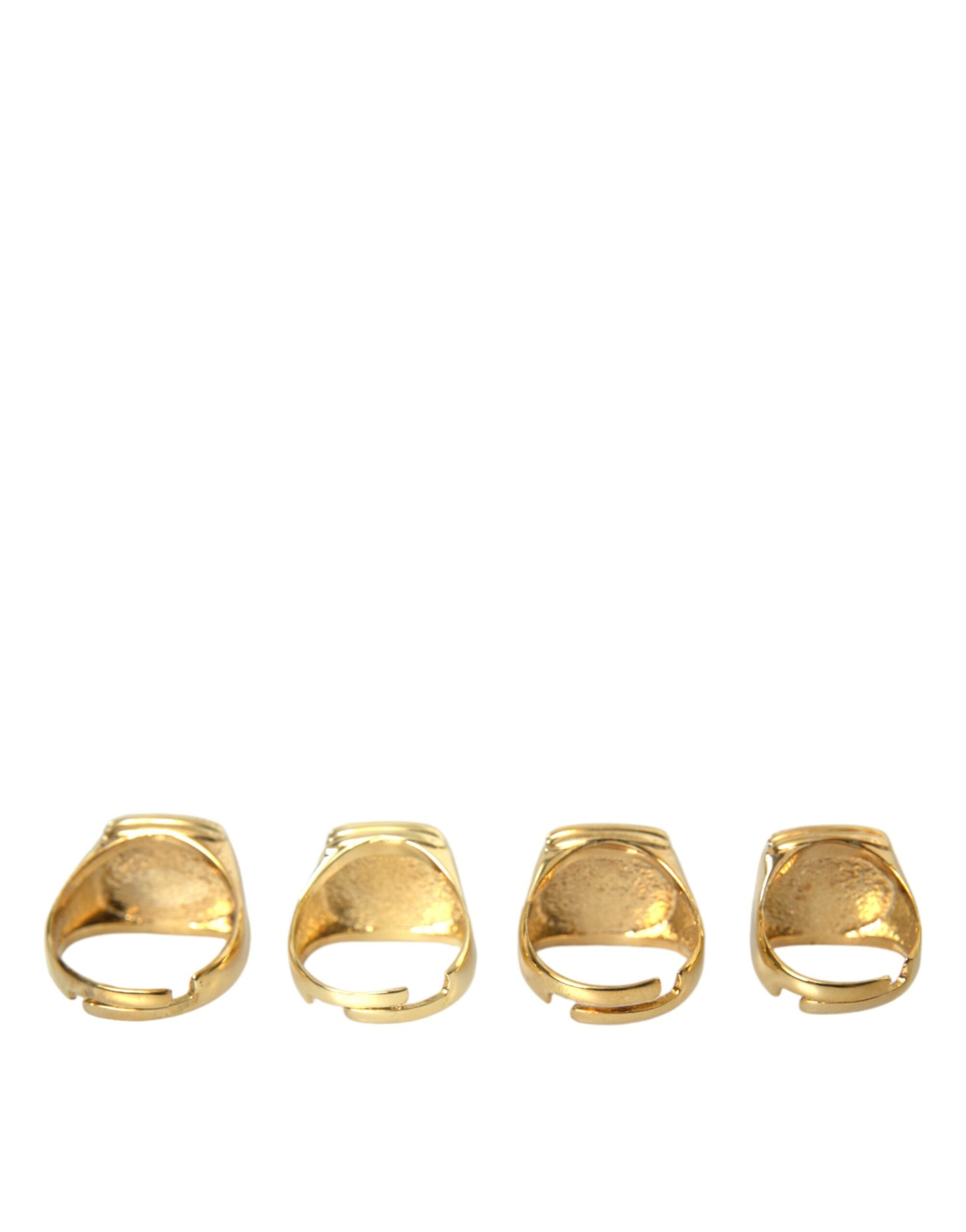 Anillo Dolce & Gabbana de latón dorado KING con esmalte, juego de 4