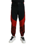 Pantalones jogger Dolce & Gabbana de nailon con estampado de leopardo negro y rojo