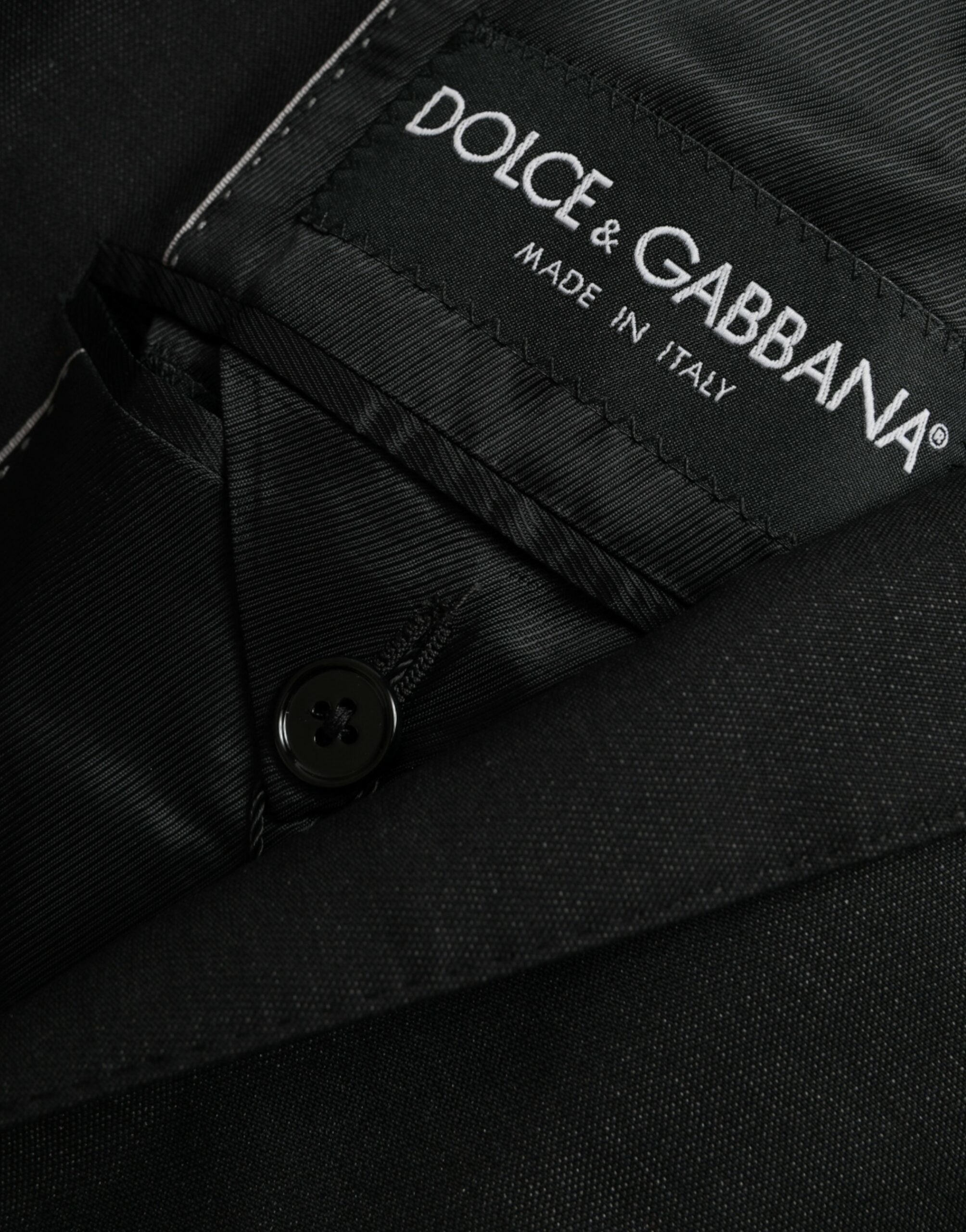 Dolce & Gabbana Americana Negra de Lana con Solapa de Muesca de un Solo Botón