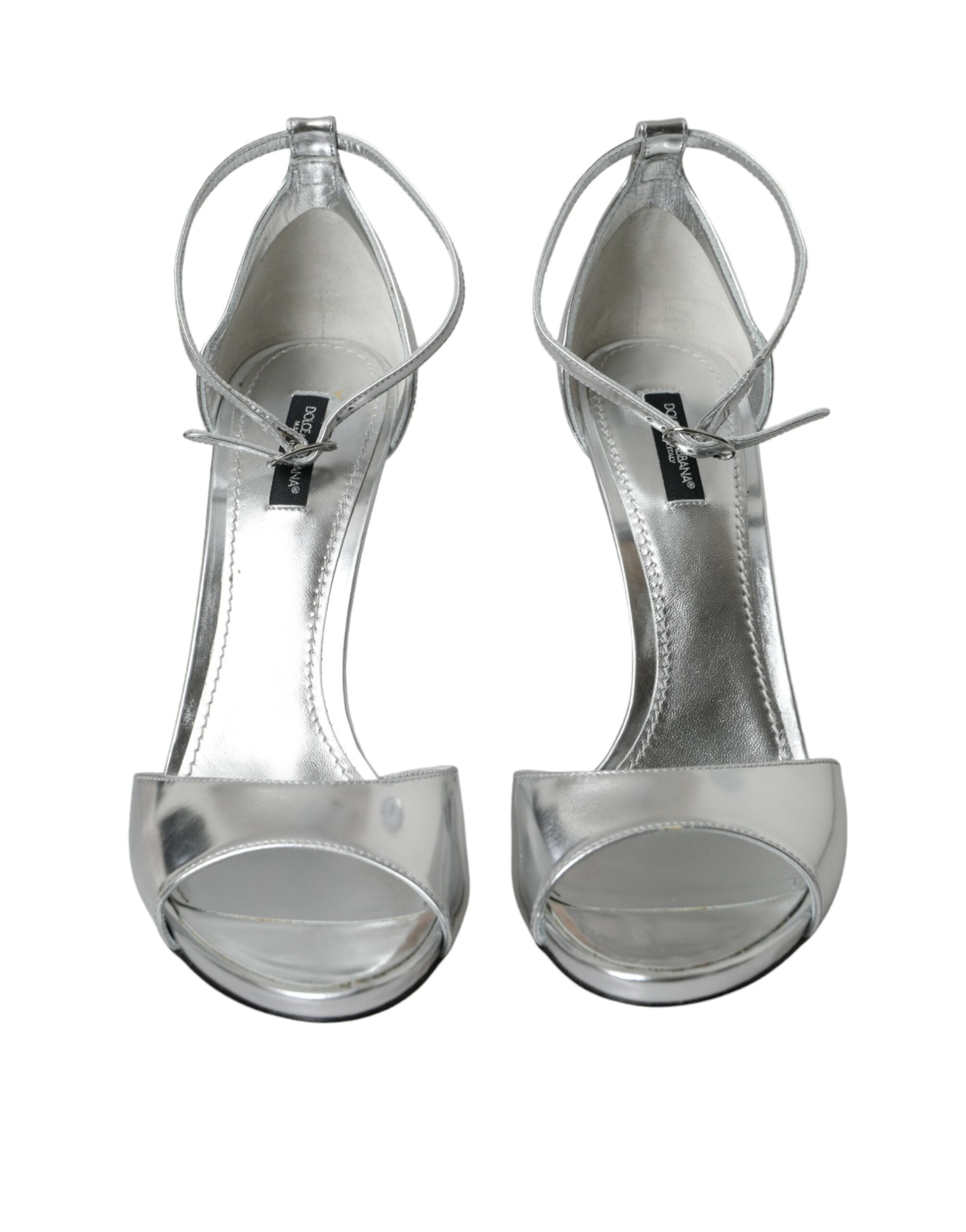 Sandalias de tacón Dolce & Gabbana KEIRA de piel plateada