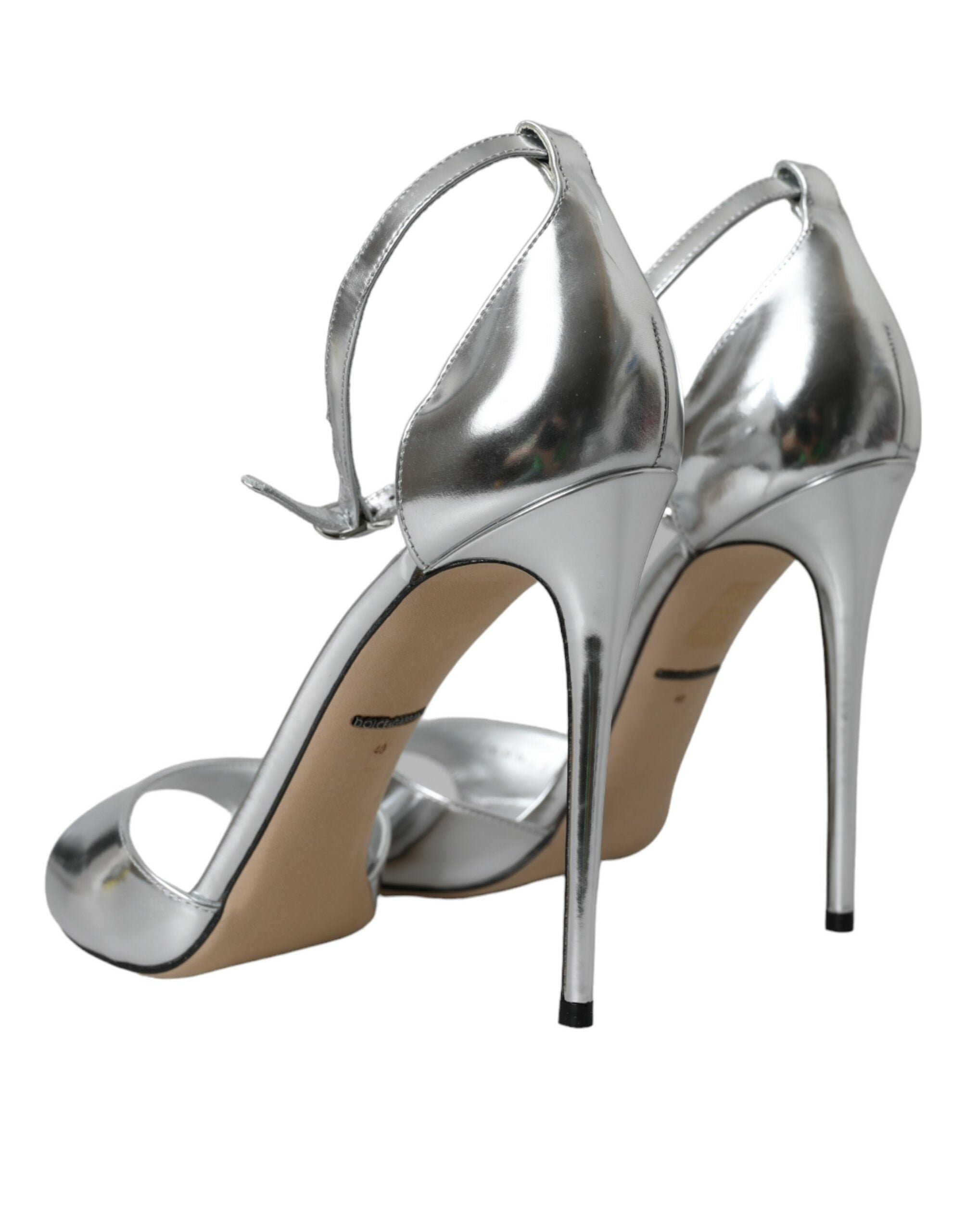 Sandalias de tacón Dolce & Gabbana KEIRA de piel plateada