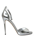 Sandalias de tacón Dolce & Gabbana KEIRA de piel plateada