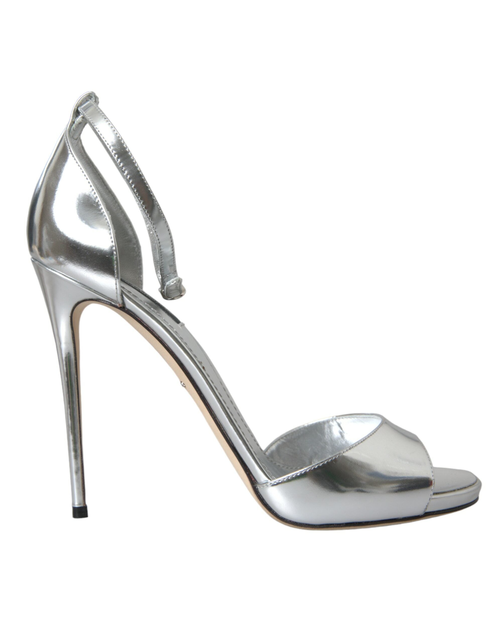 Sandalias de tacón Dolce & Gabbana KEIRA de piel plateada