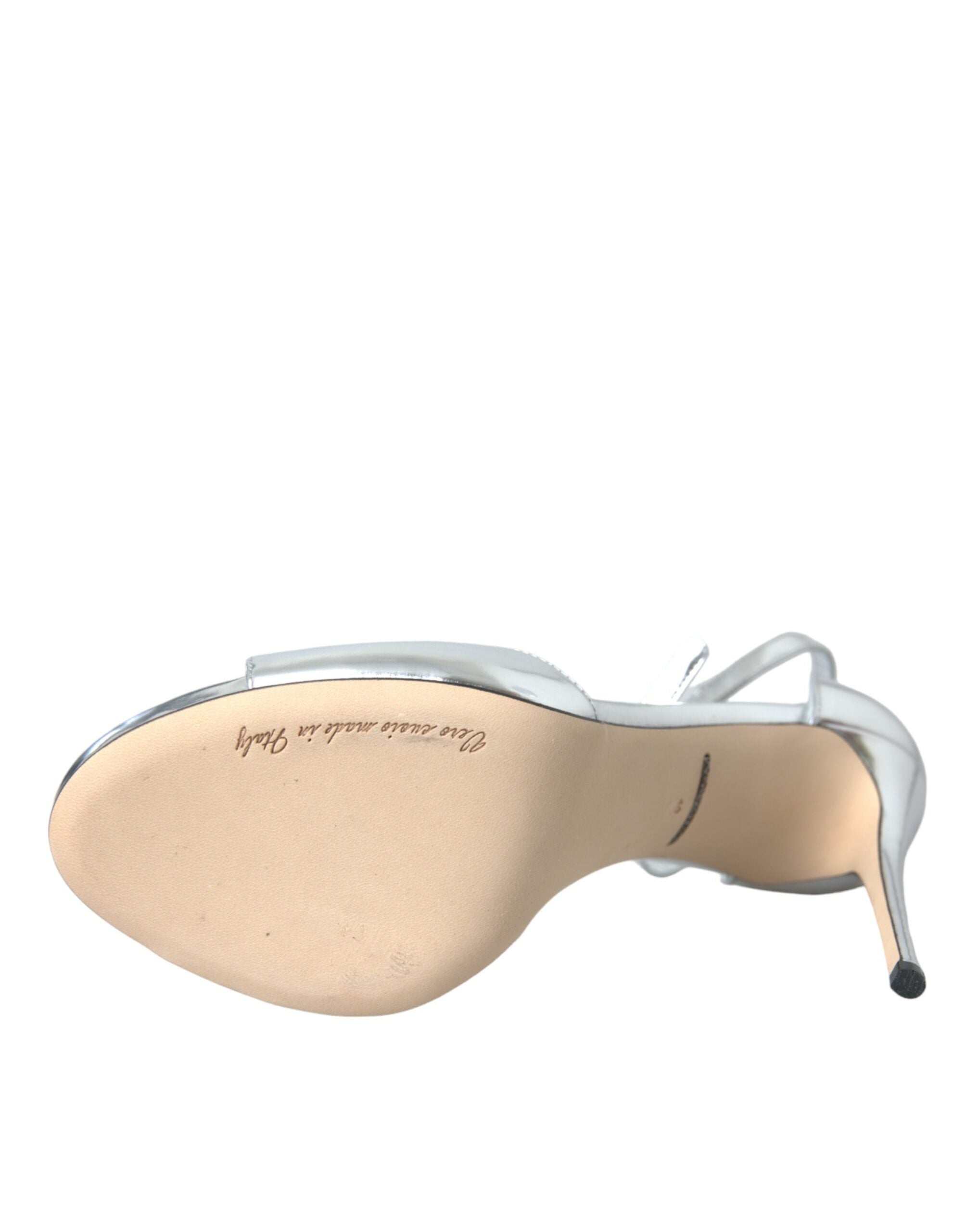 Sandalias de tacón Dolce & Gabbana KEIRA de piel plateada