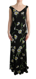 Vestido tubo largo con estampado de girasoles de Dolce & Gabbana