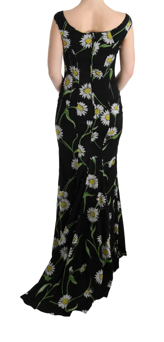 Vestido tubo largo con estampado de girasoles de Dolce & Gabbana