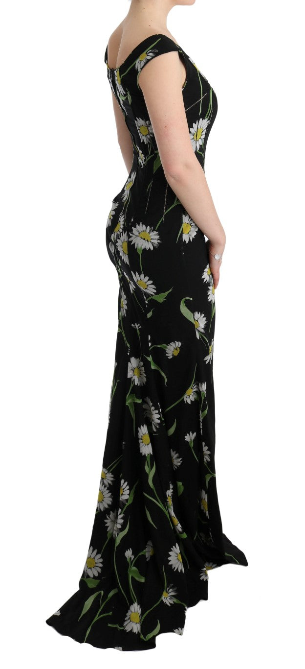 Vestido tubo largo con estampado de girasoles de Dolce & Gabbana