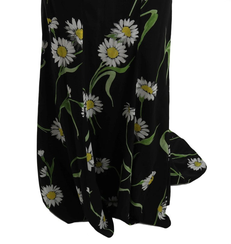 Vestido tubo largo con estampado de girasoles de Dolce & Gabbana