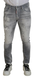 Dsquared² Jeans de Mezclilla Casual Slim Fit de Algodón Lavado Gris para Hombre