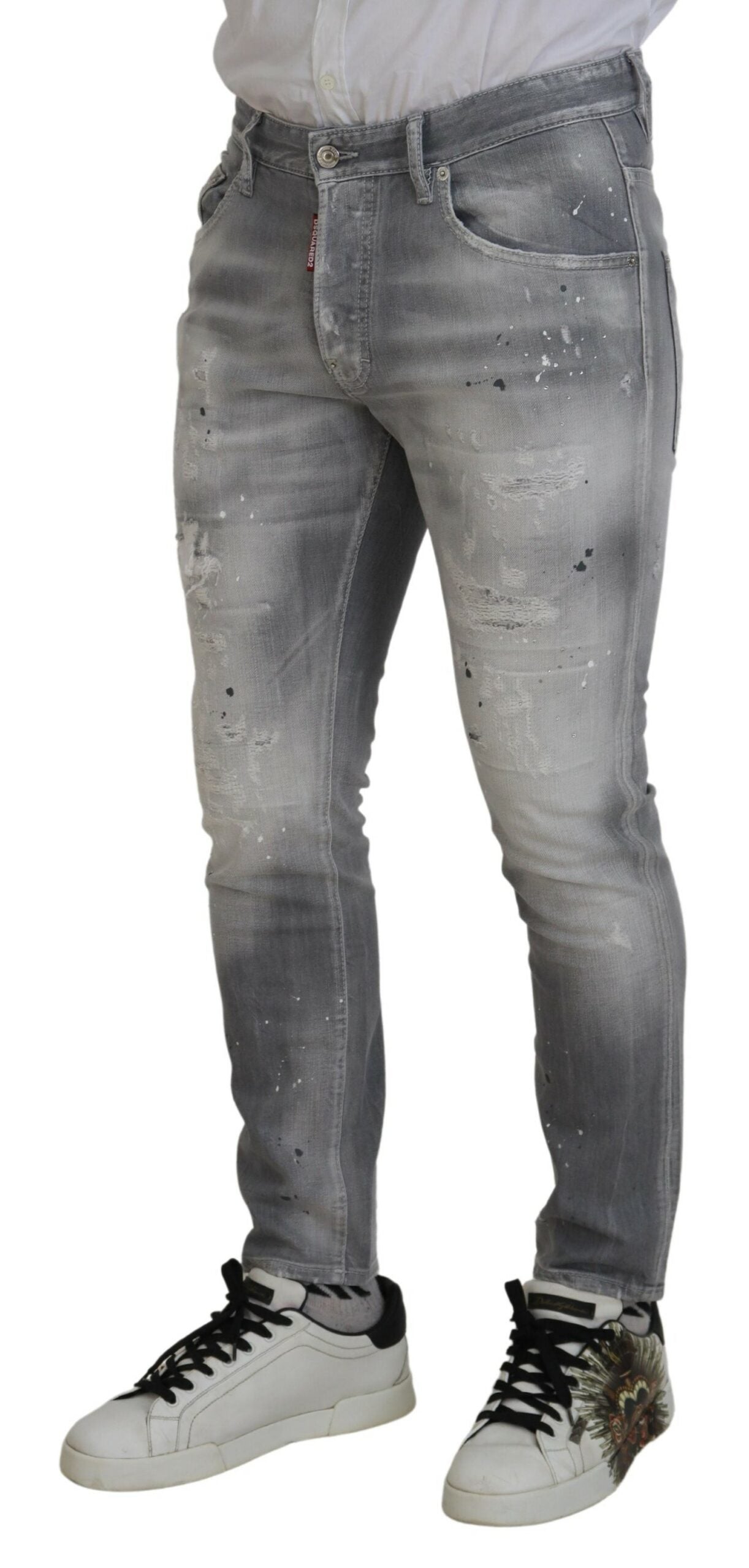 Dsquared² Jeans de Mezclilla Casual Slim Fit de Algodón Lavado Gris para Hombre