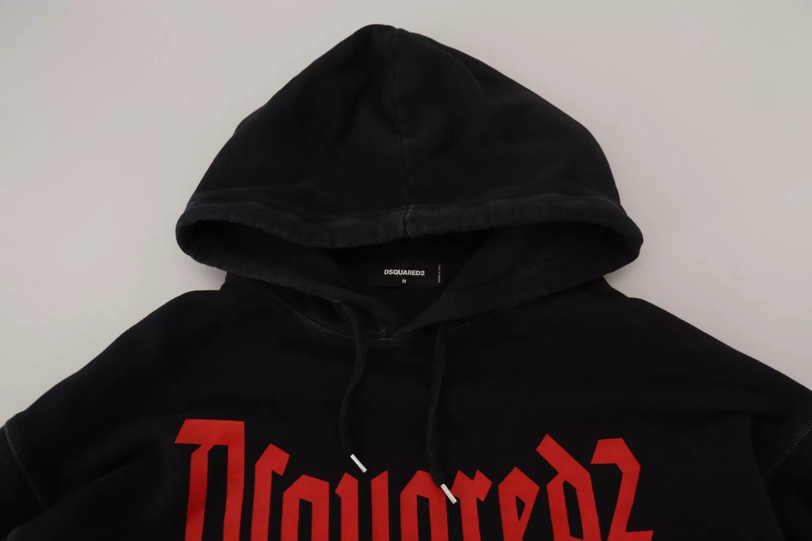Sudadera Dsquared² Negra de Algodón con Capucha Estampada para Hombre