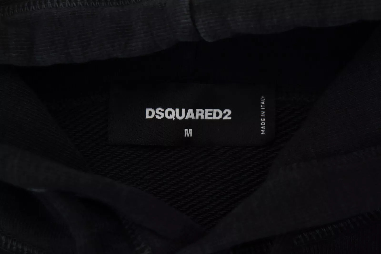 Sudadera Dsquared² Negra de Algodón con Capucha Estampada para Hombre
