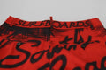 Pantalones cropped de pernera ancha y tiro alto con estampado rojo de Dsquared²