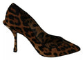 Dolce & Gabbana Zapatos de Tacón de Pelo de Potro Estampado Leopardo Marrón