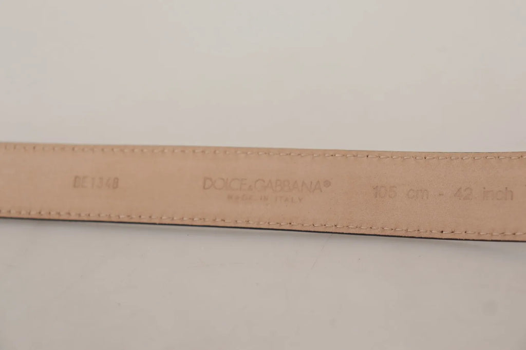 Cinturón Dolce & Gabbana Negro Clásico de Cuero con Hebilla de Metal Plateado