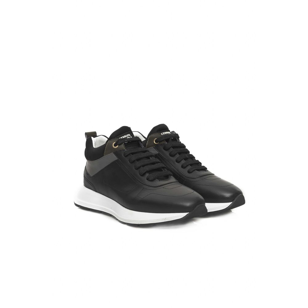 Cerruti 1881 Black Cowhide Women Sneaker Platform