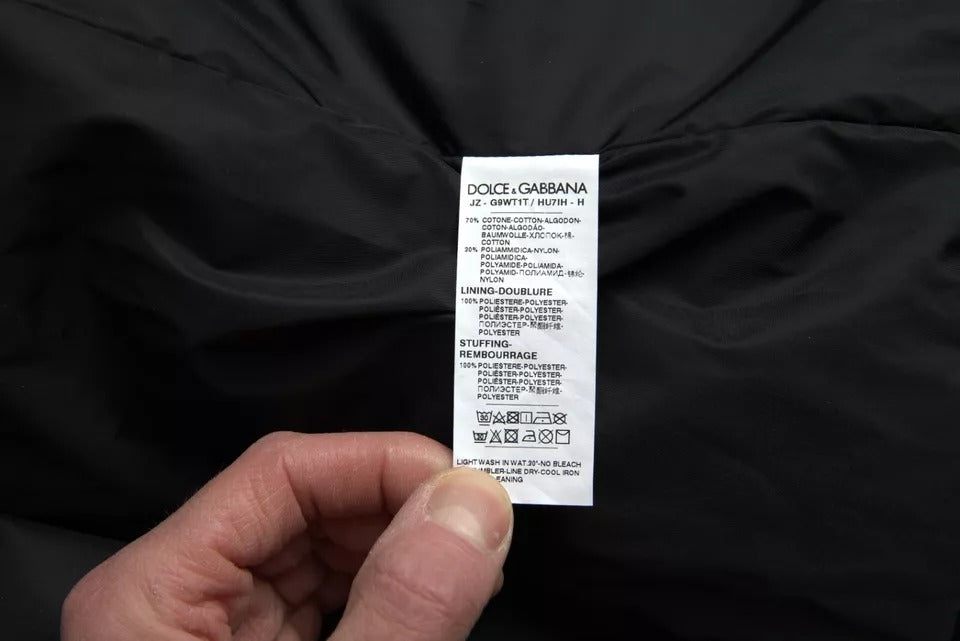 Chaqueta bomber con capucha y logo de algodón negra de Dolce & Gabbana