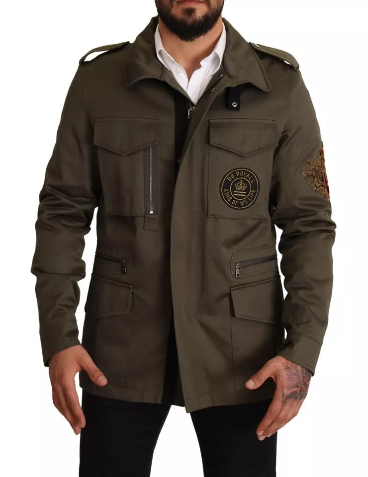 Chaqueta blusón Dolce & Gabbana de algodón verde con "DG Love"