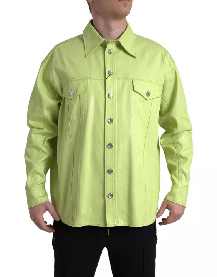 Camisa Informal Dolce & Gabbana Verde de Algodón con Cuello y Botones