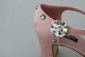 Zapatos con correa al tobillo Dolce & Gabbana de brocado rosa y lirio de cristal