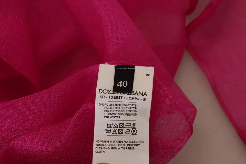 Suéter Dolce & Gabbana de poliéster fucsia con cuello redondo