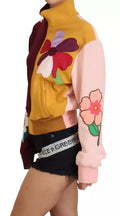Suéter de Viscosa con Cremallera Completa y Estampado Floral Multicolor Dolce & Gabbana