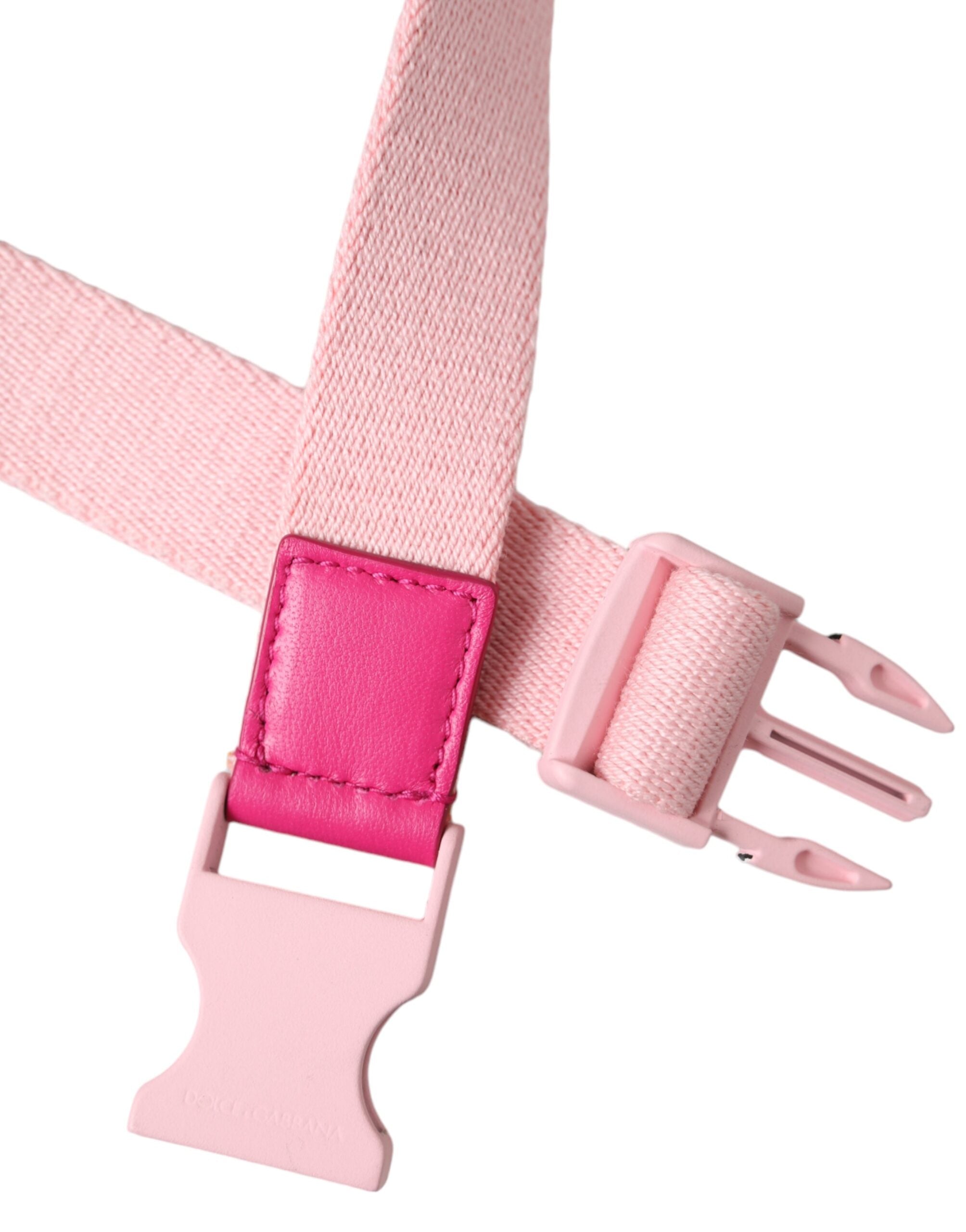 Cinturón de lona elástica rosa con hebilla de plástico Dolce & Gabbana para mujer