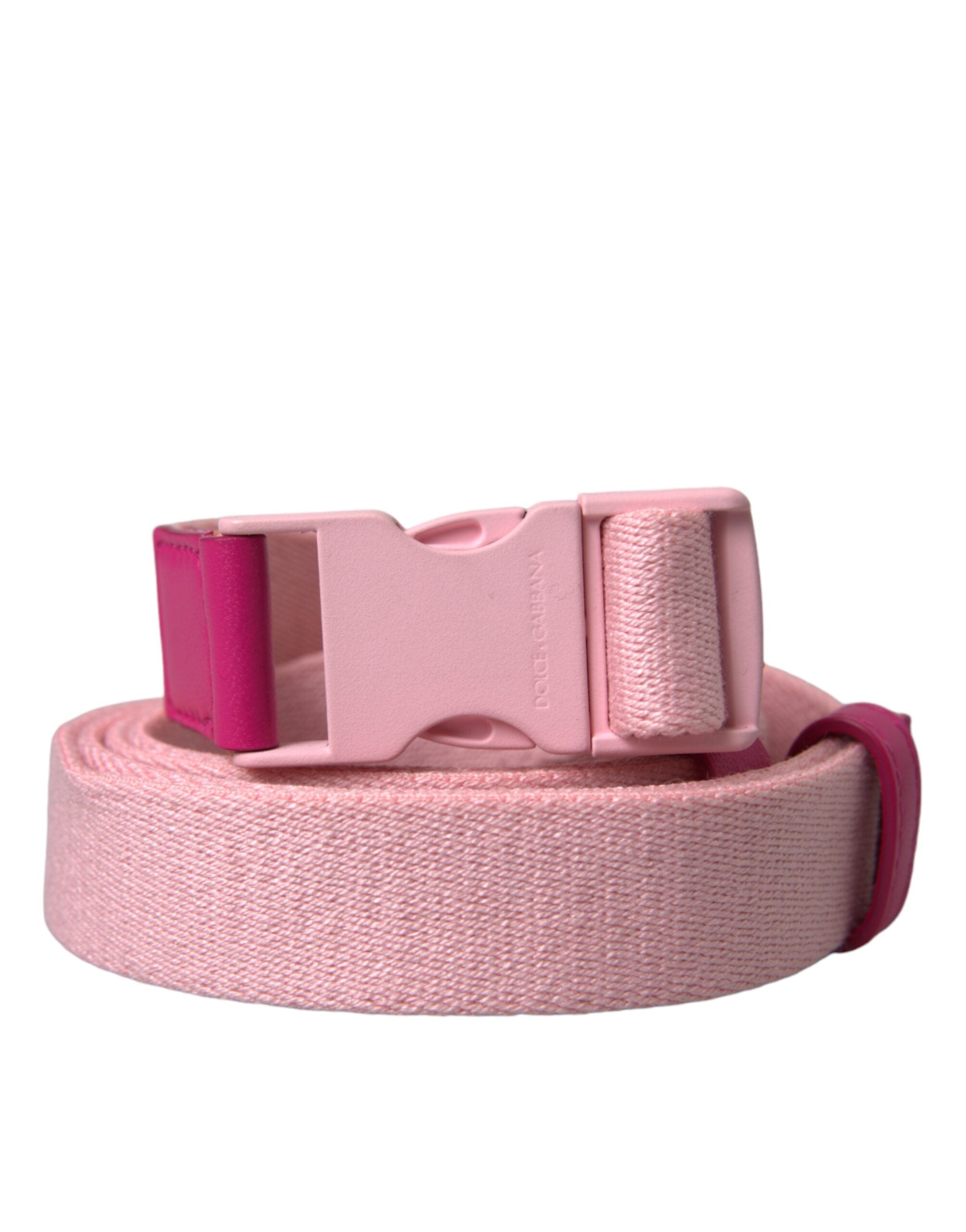 Cinturón de lona elástica rosa con hebilla de plástico Dolce & Gabbana para mujer