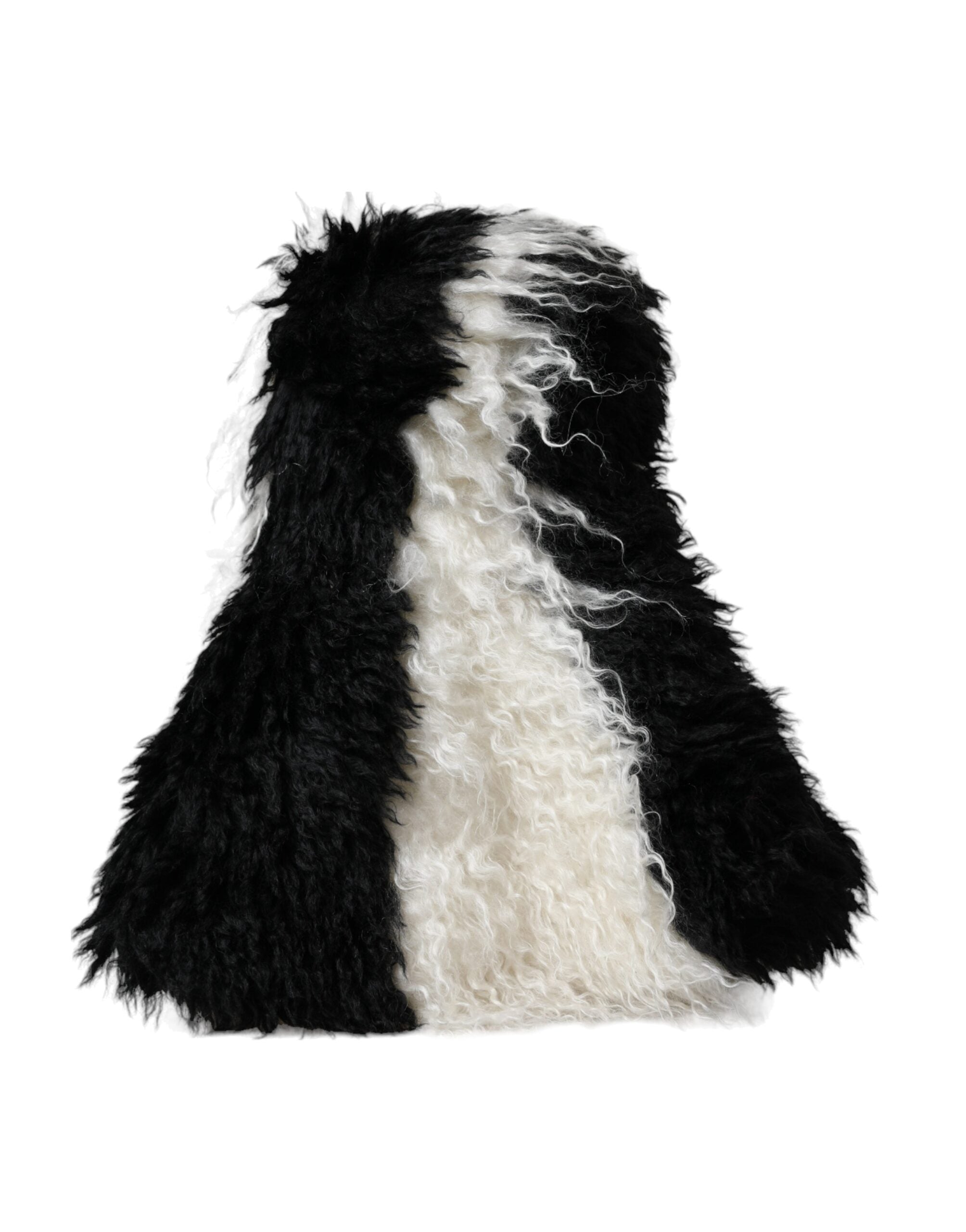 Gorro estilo pescador Dolce & Gabbana a rayas blancas y negras de pelo de mohair