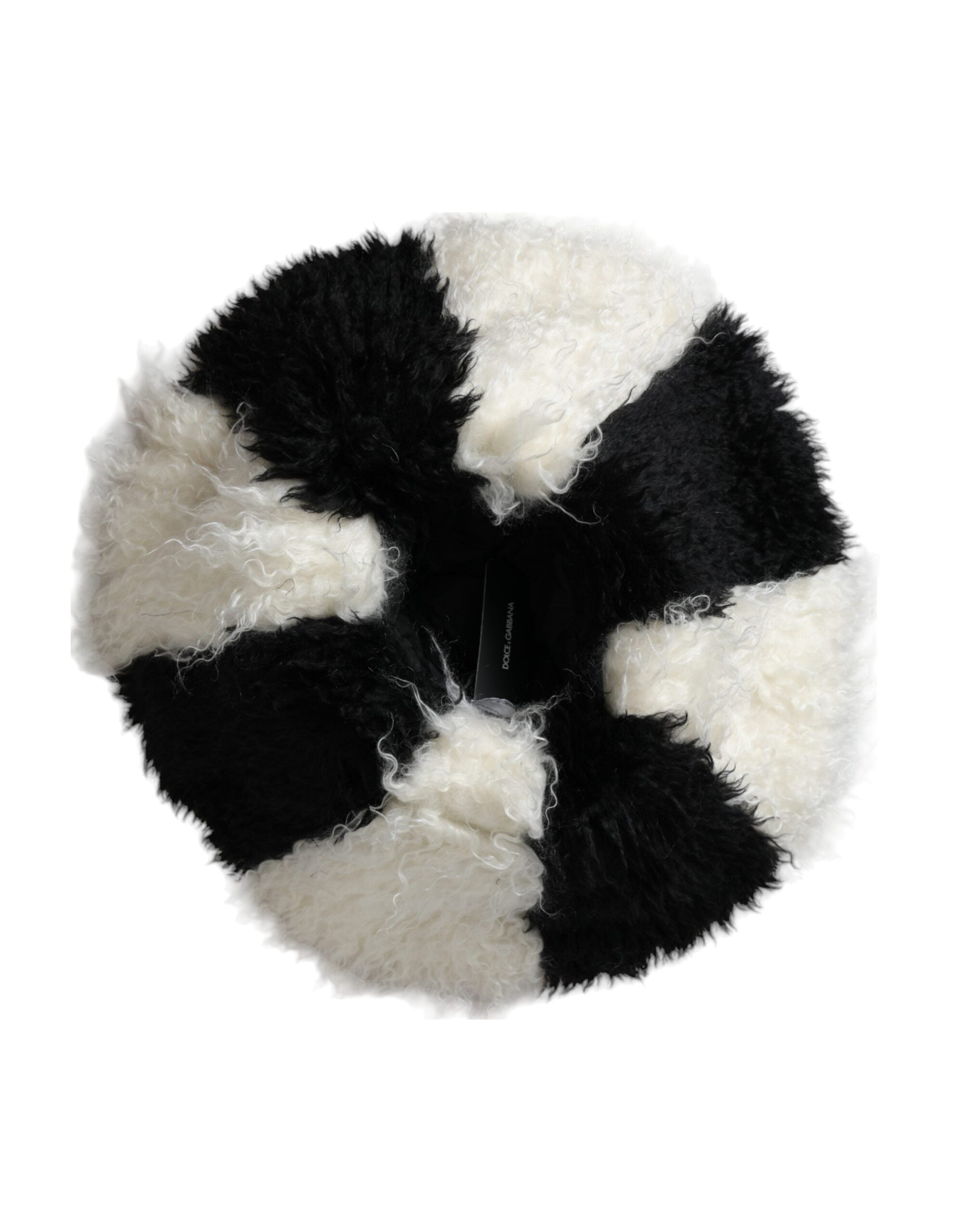 Gorro estilo pescador Dolce & Gabbana a rayas blancas y negras de pelo de mohair