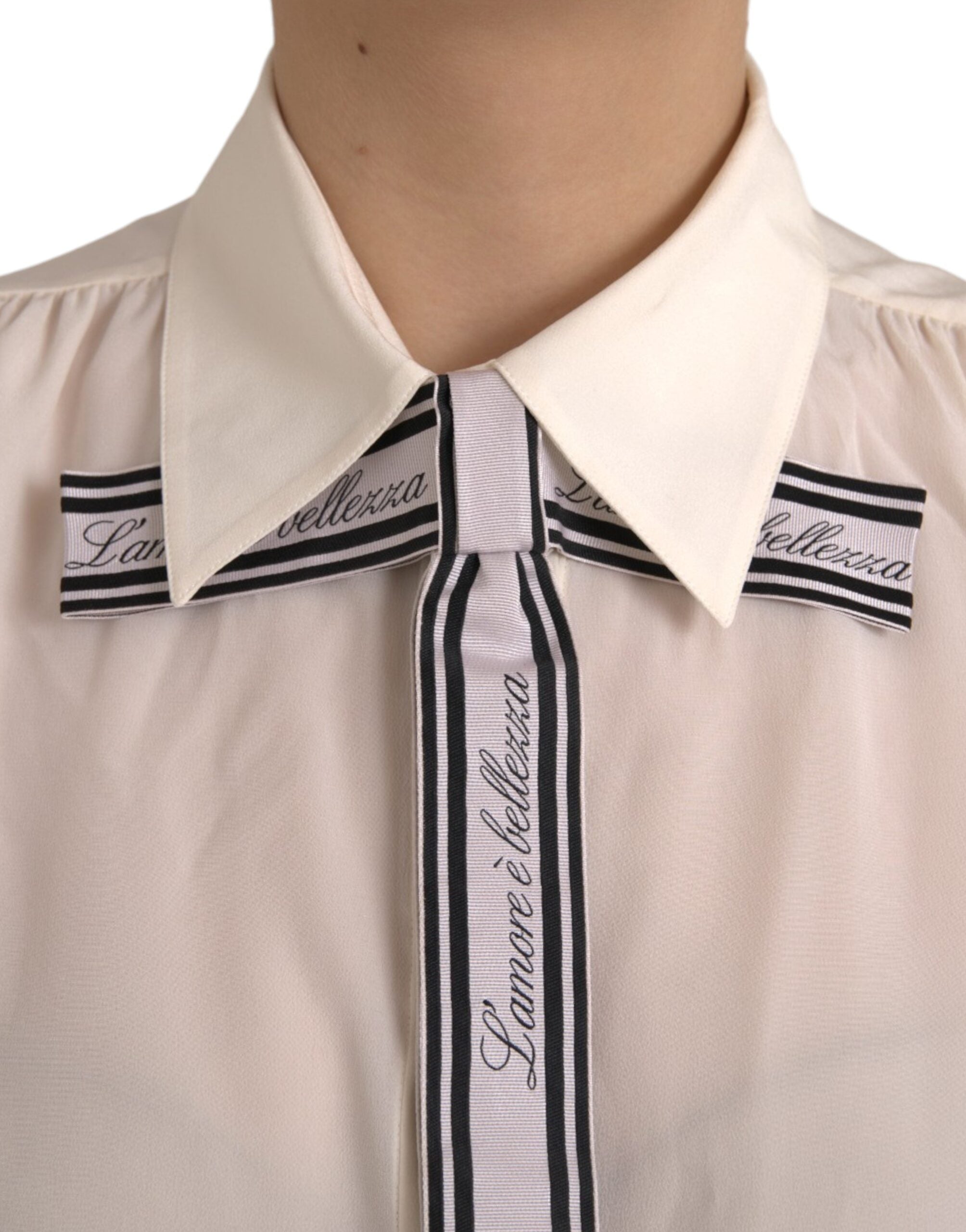 Blusa de manga larga con botones Dolce & Gabbana Off White