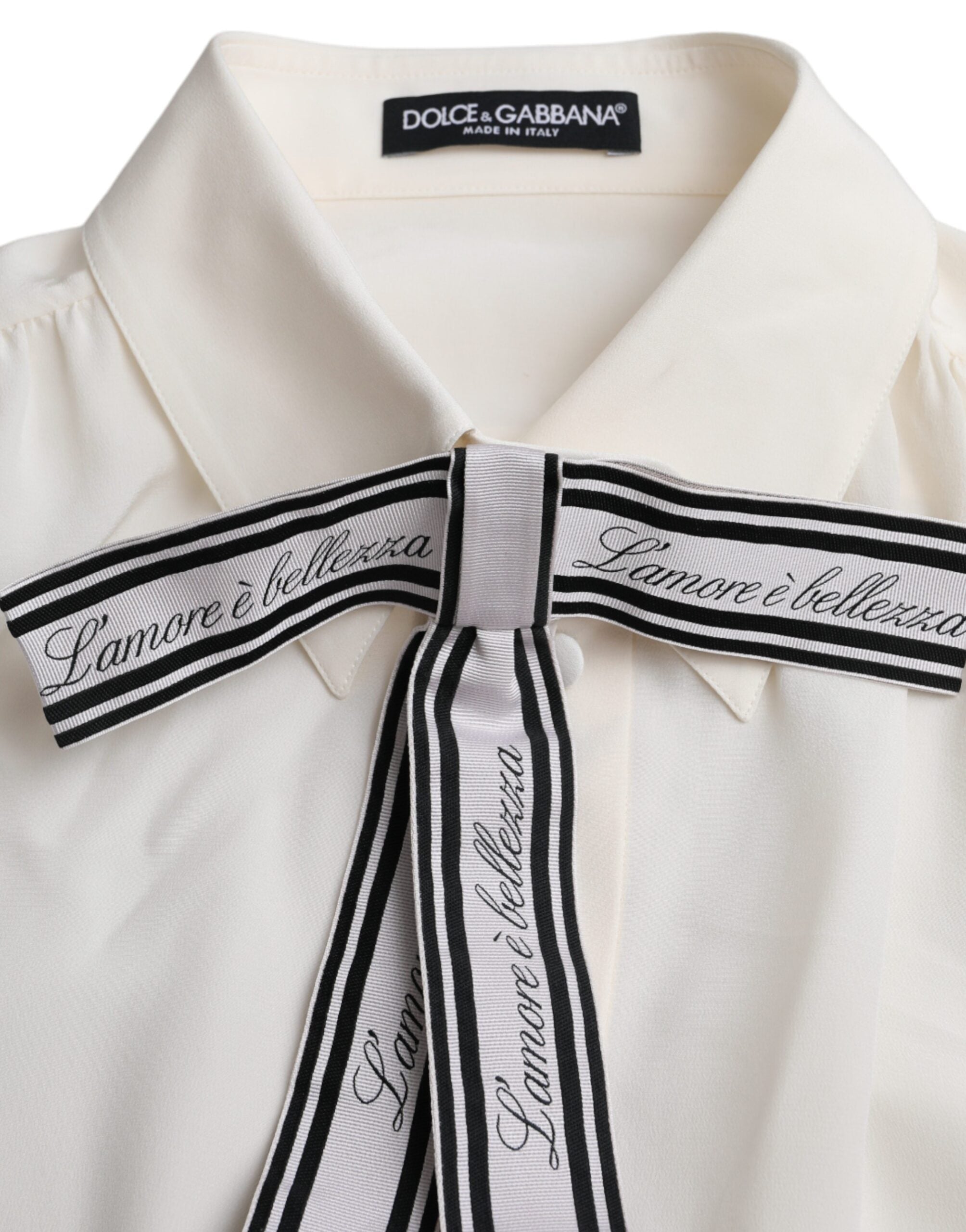 Blusa de manga larga con botones Dolce & Gabbana Off White