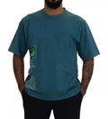 Camiseta de algodón con cuello redondo y logo azul de Dolce & Gabbana