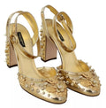 Zapatos Sandalias Dolce & Gabbana Vally con Tachuelas Doradas y Talón Abierto