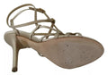 Zapatos de tacón Dolce & Gabbana de seda dorada con tira en el tobillo