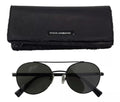 Gafas de sol Dolce & Gabbana DG2245 con montura de acero negro mate y lentes verdes