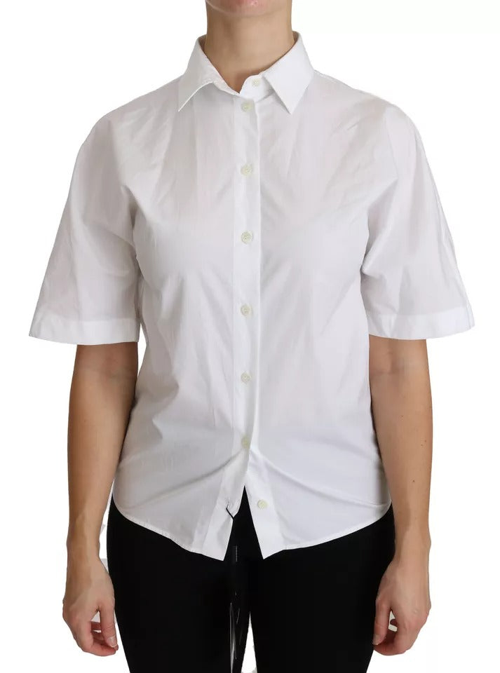 Camiseta Polo Dolce & Gabbana Blanca de Manga Corta con Cuello