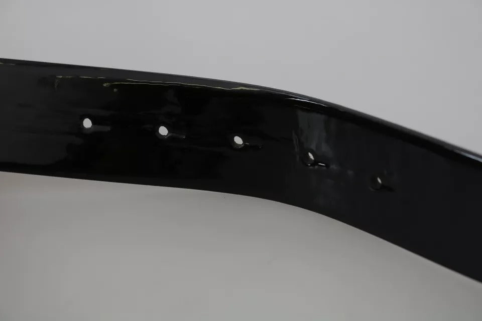 Cinturón Dolce & Gabbana de cuero negro brillante con hebilla y logotipo de cristal