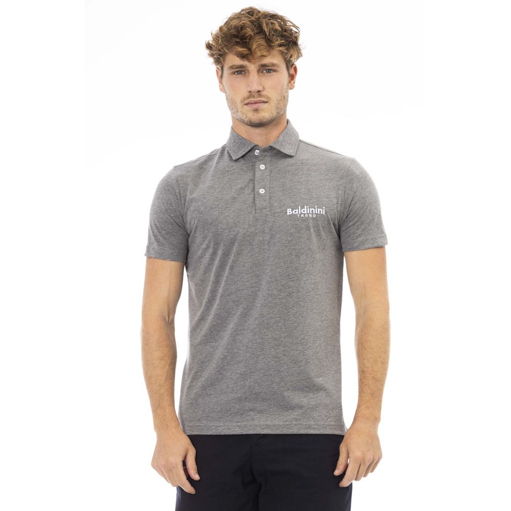Baldinini Trend Gray Cotton Mens Polo Shirt