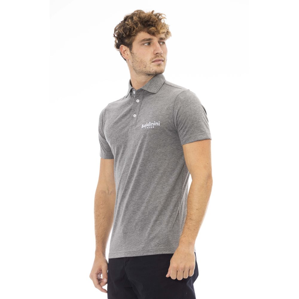 Baldinini Trend Gray Cotton Mens Polo Shirt