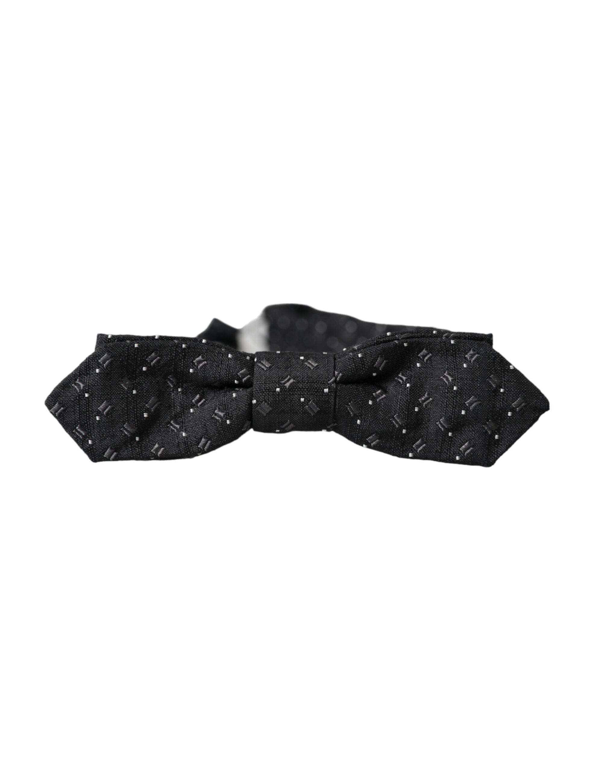 Pajarita de hombre Papillon ajustable de seda negra con estampado Dolce & Gabbana