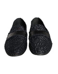 Mocasines sin cordones de rafia tejida negros Dolce & Gabbana para hombre