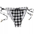 Braga de bikini de baño Dolce & Gabbana a cuadros blancos y negros