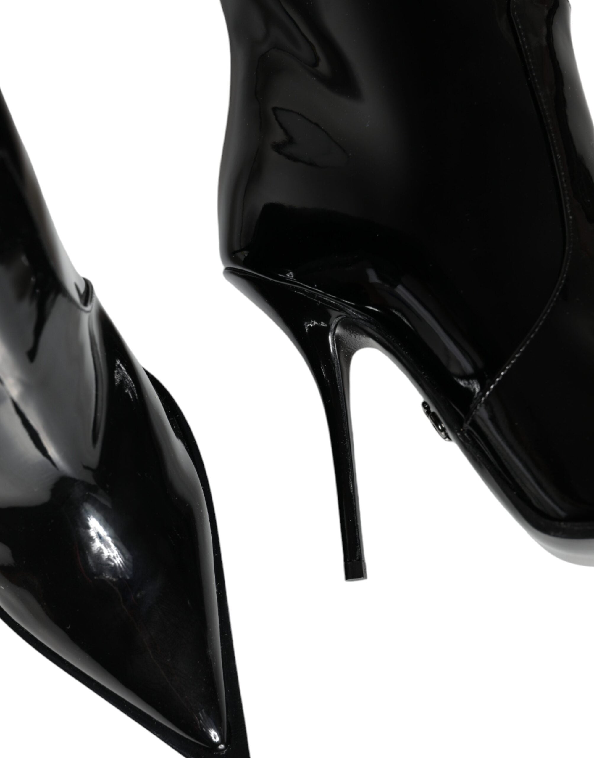 Botas hasta la rodilla de charol negro Dolce & Gabbana