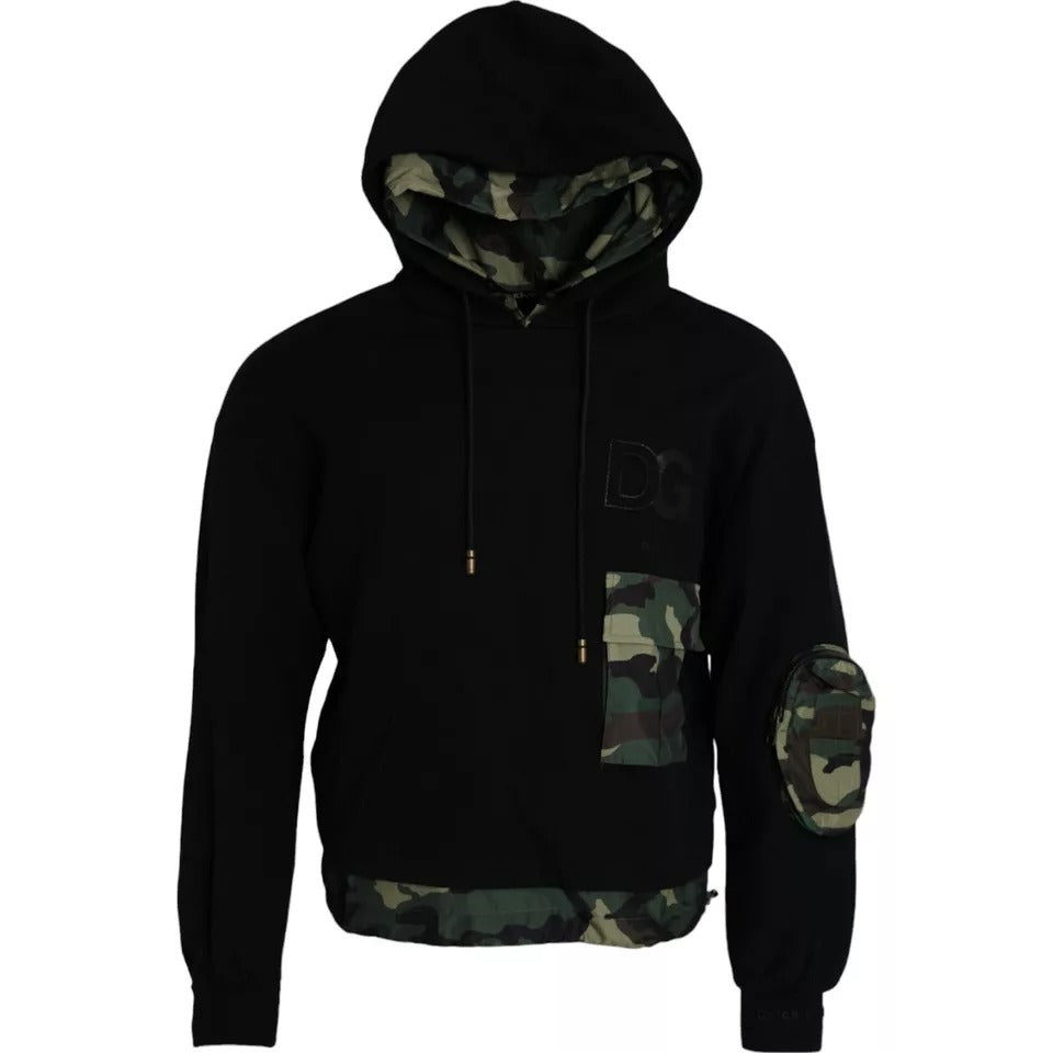 Sudadera con capucha negra de camuflaje de Dolce & Gabbana