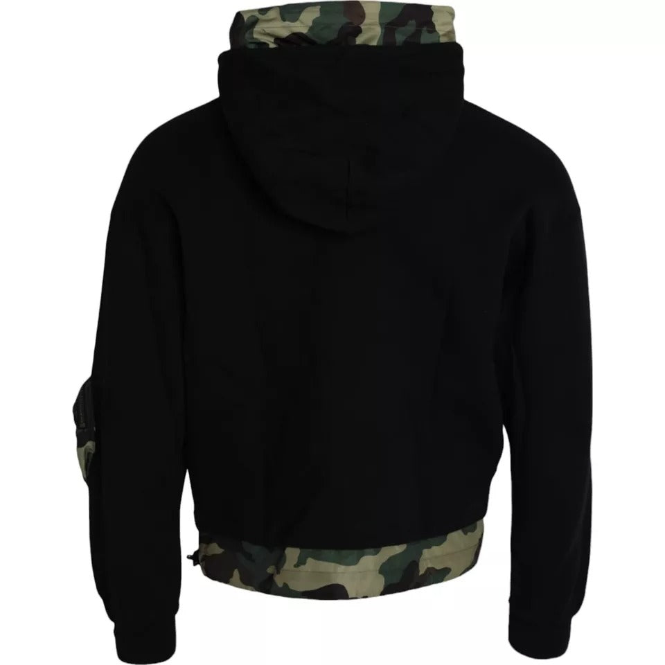 Sudadera con capucha negra de camuflaje de Dolce & Gabbana